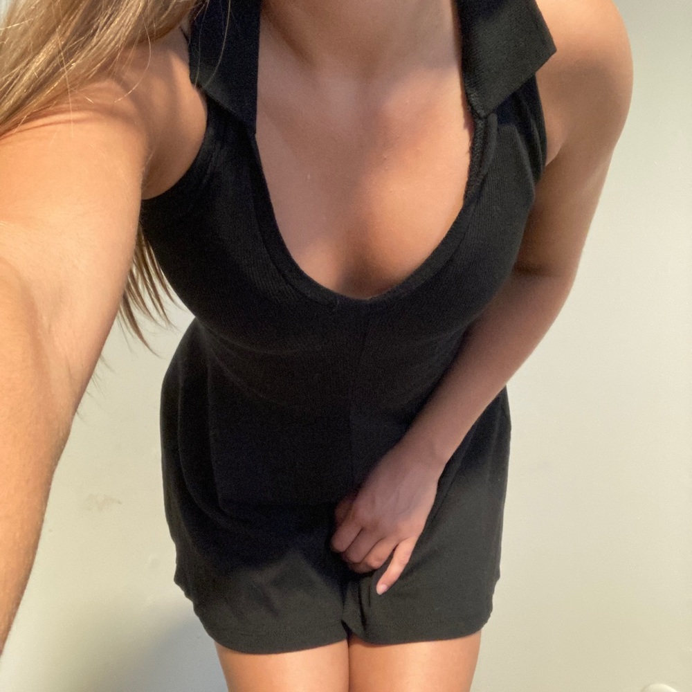 Black Zara Collared Mini Dress - Picture 2 of 4